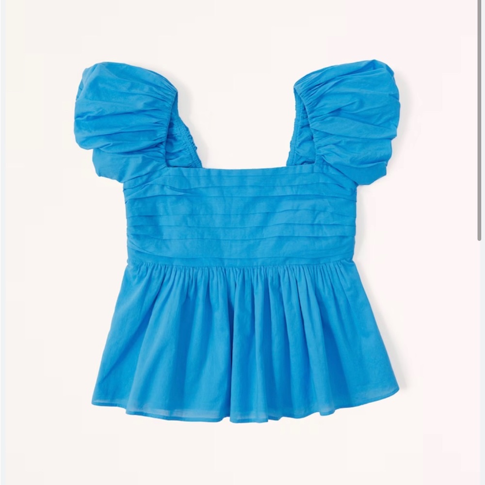 Abercrombie Puff Sleeve Pleated Top